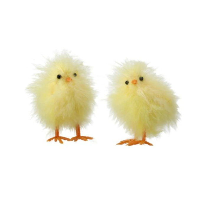 4" FLUFFY FEATHER CHICK (Set of 2)