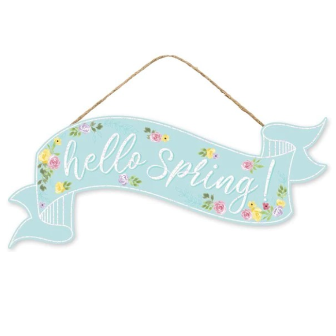 15"L X 6.25"H Hello Spring Banner