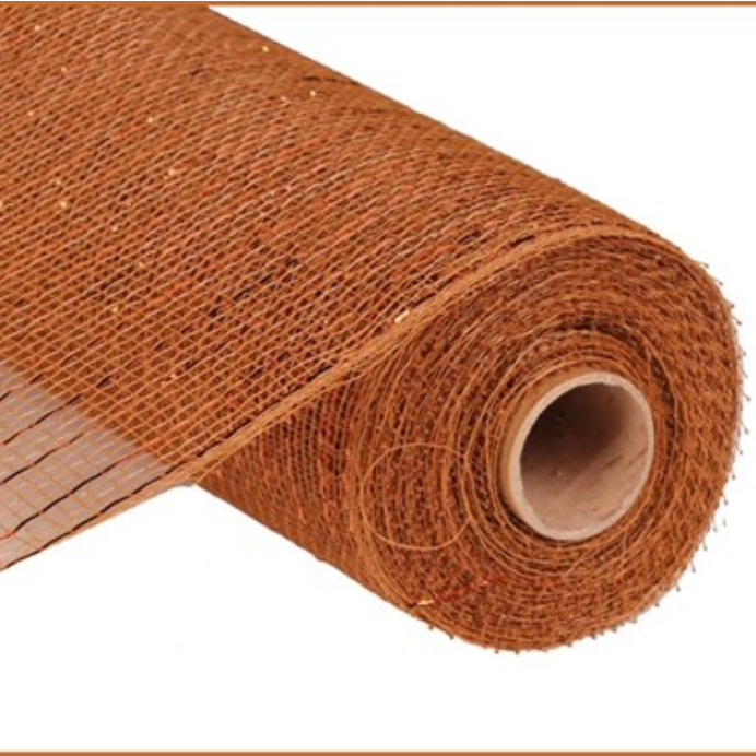 10"X10yd Metallic Value Mesh (Brown W/Copper Foil)