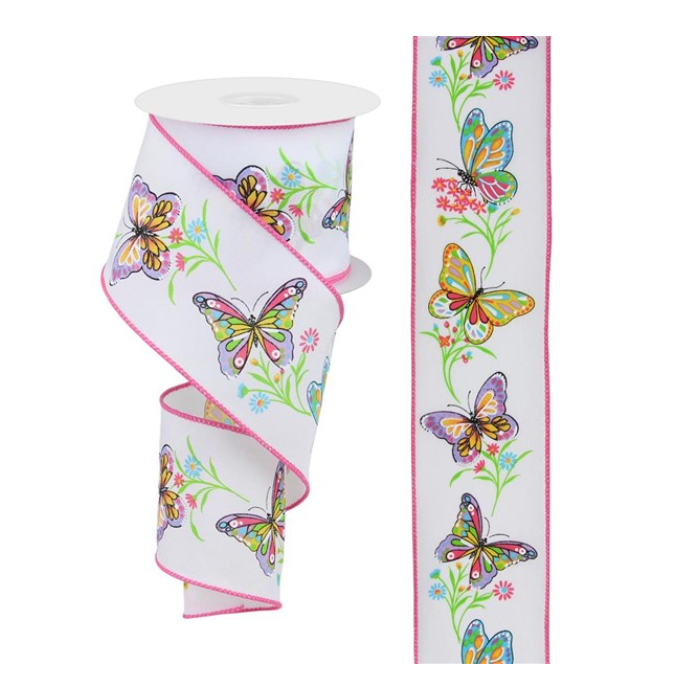 2.5"X10yd Butterfly/Branches Ribbon