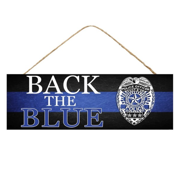 15"L X 5"H Back The Blue Police Sign