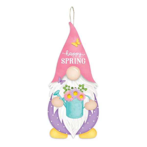 13.25"Hx5.75"L Happy Spring Gnome Shape
