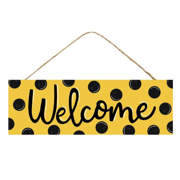 15"L X 5"H Welcome W/Dots Sign