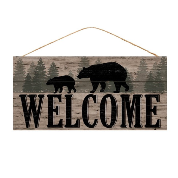 12.5"L X 6"H Welcome/Bears Sign