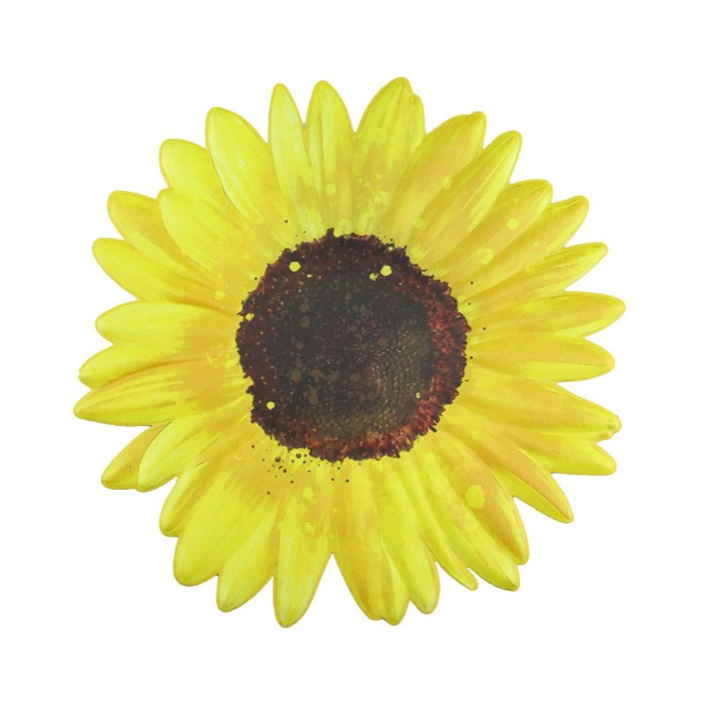 12"Dia Metal Embossed Sunflower