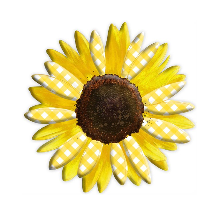 12"Dia Metal/Embossed Sunflower