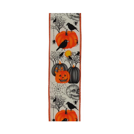 2.5"X10yd Pumpkin/Skull/Tree/Crow/Spider