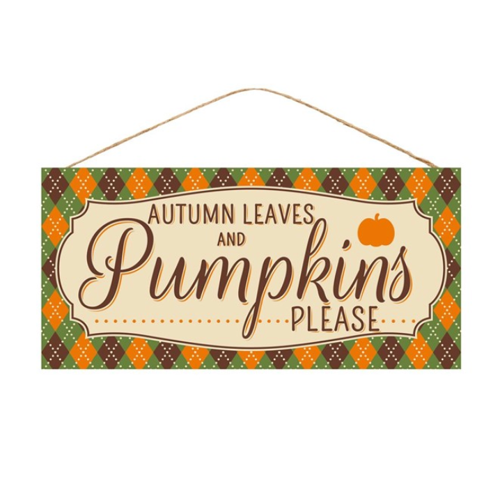 12.5"L X 6"H Pumpkins Please Sign