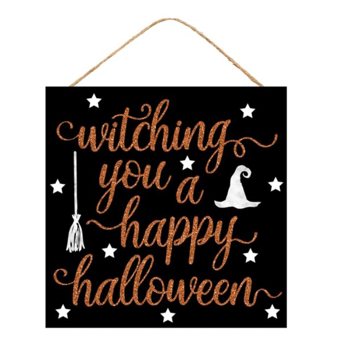 10"Sq Mdf Witching You Happy Halloween