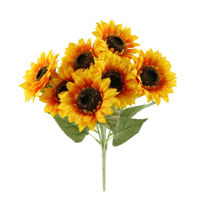 17"L Sunflower Bush X 7