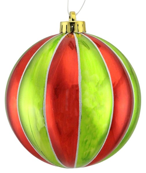 130Mm Wide Vertical Stripe Ball Orn