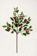 14in. Iced Holly Spray (Red Berries)