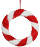 (Imperfect) 13"Dia Fabric Wreath W/Striped Roping