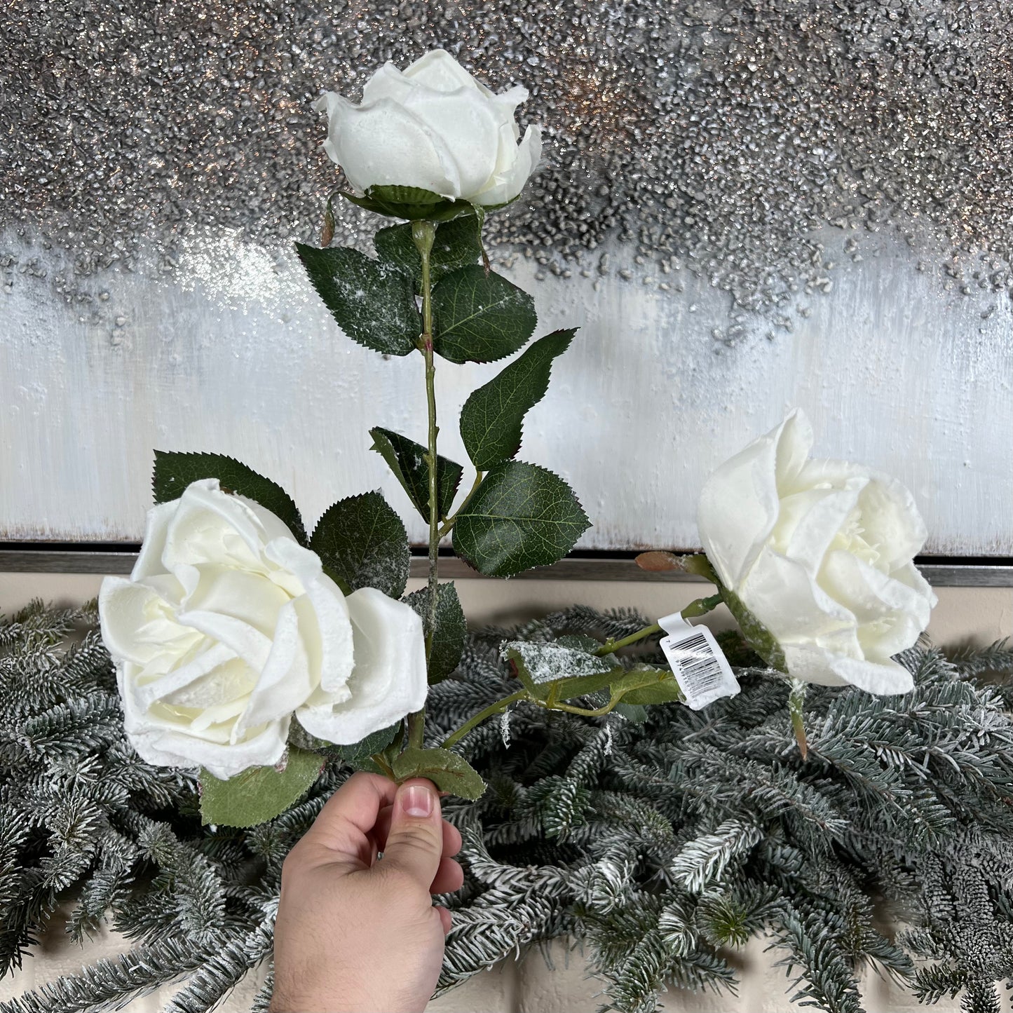 31.5In Rose x3 W/Snow